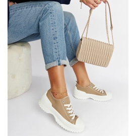 Deportivas plataforma Monteleone beige 1