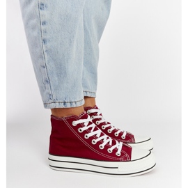 Zapatillas altas Puglia burdeos rojo 2