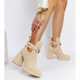 Botines beige decorados con circonitas Elm 2