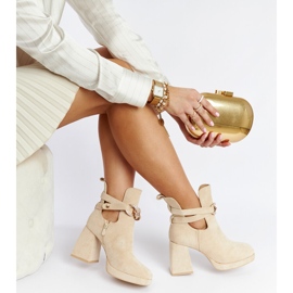 Botines beige decorados con circonitas Elm 1
