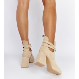 Botines beige decorados con circonitas Elm 3