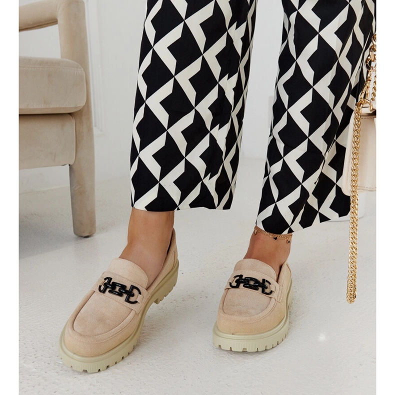 Mocasín ante beige con hebilla Lyle 1 Mocasín ante beige con hebilla Lyle 1