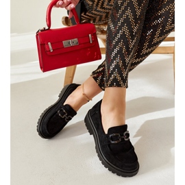 Mocasines de ante negro con hebilla Springs 1