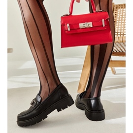 Mocasines hebilla resortes negros 3