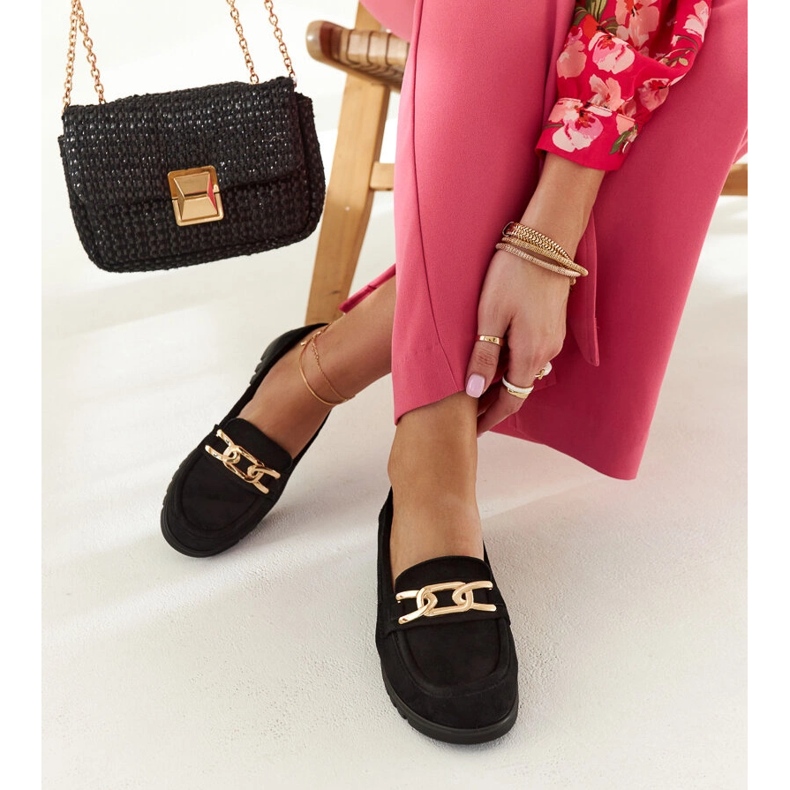 Mocasines de ante negro con hebilla Sardis 1