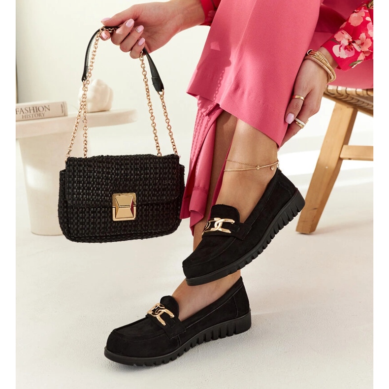 Mocasines de ante negro con hebilla Sardis 2