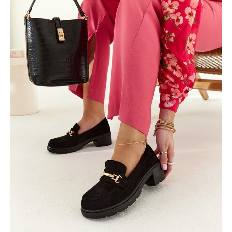 Mocasines Sherie de ante negro 1