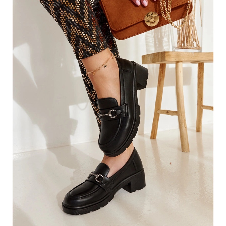 Mocasines Grisel ecopiel negra negro 1