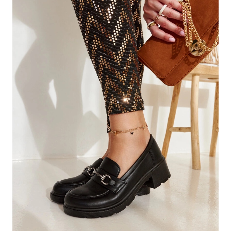 Mocasines Grisel ecopiel negra negro 2