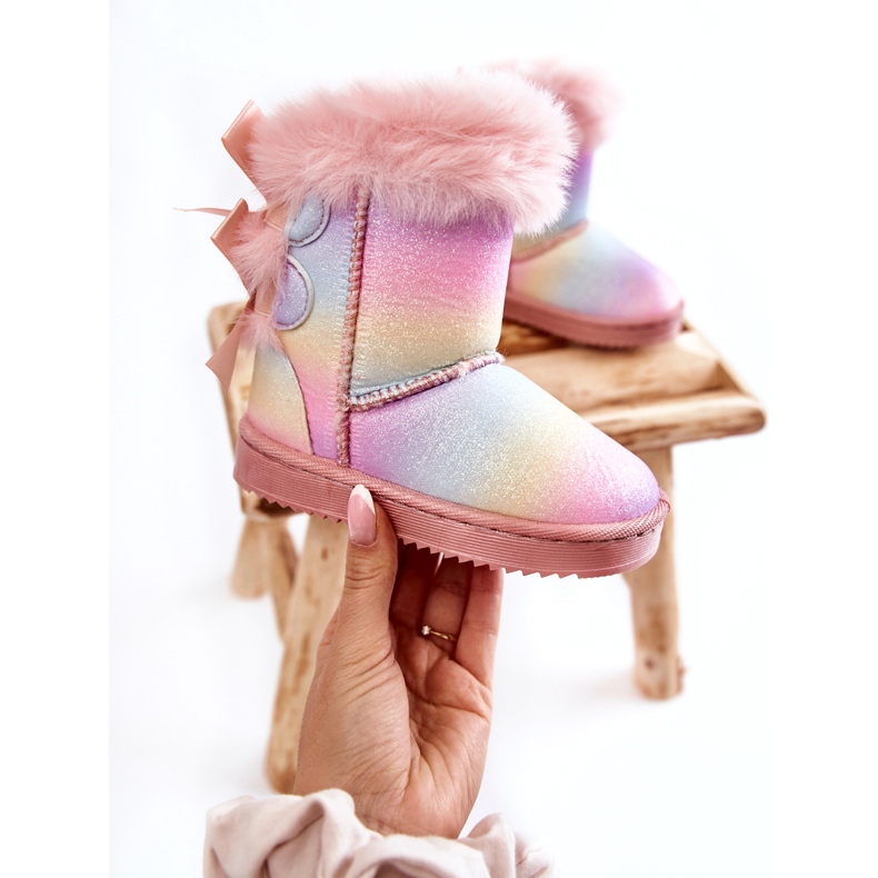 Botas aisladas para niños con arcos, botas de nieve con múltiples calificaciones rosa 5