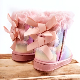 Botas aisladas para niños con arcos, botas de nieve con múltiples calificaciones rosa 4