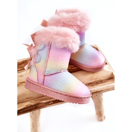 Botas aisladas para niños con arcos, botas de nieve con múltiples calificaciones rosa 3