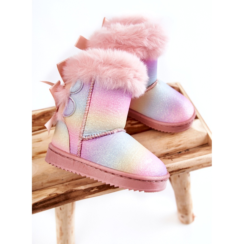 Botas aisladas para niños con arcos, botas de nieve con múltiples calificaciones rosa 3