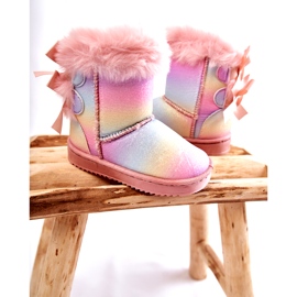 Botas aisladas para niños con arcos, botas de nieve con múltiples calificaciones rosado 2