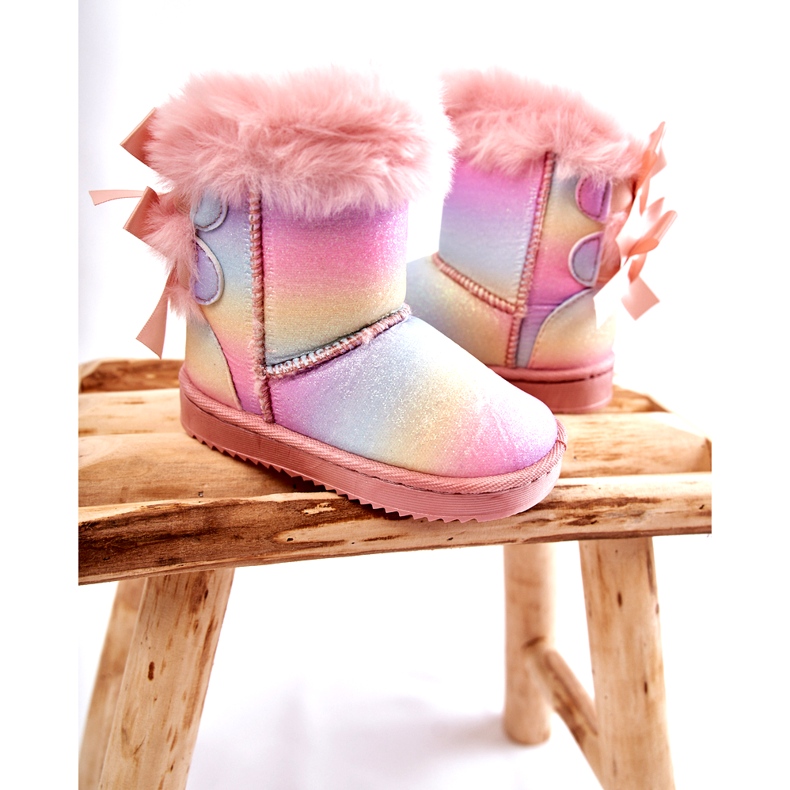 Botas aisladas para niños con arcos, botas de nieve con múltiples calificaciones rosa 2