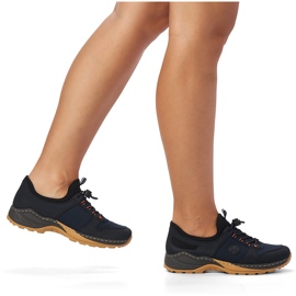 Deportivas cómodas sin cordones para mujer, azul marino, Rieker M0564-14 6