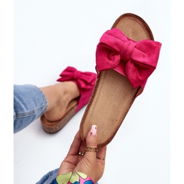 Chanclas de Mujer con Plataforma de Corcho y Lazo Fucsia Tarena rosa 1