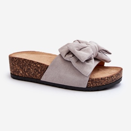 Chanclas de Mujer con Plataforma de Corcho y Lazo, Gris Tarena 2