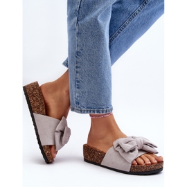 Chanclas de Mujer con Plataforma de Corcho y Lazo, Gris Tarena 7