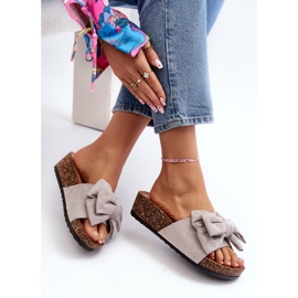 Chanclas de Mujer con Plataforma de Corcho y Lazo, Gris Tarena 9