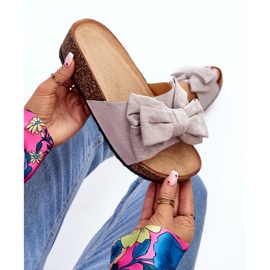 Chanclas de Mujer con Plataforma de Corcho y Lazo, Gris Tarena 1