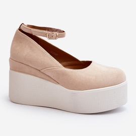 Alpargatas de Mujer con Cuña Malla Beige Claro 1