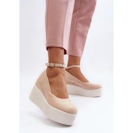 Alpargatas de Mujer con Cuña Malla Beige Claro 3