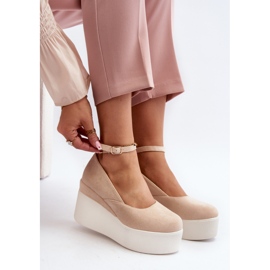 Alpargatas de Mujer con Cuña Malla Beige Claro 7