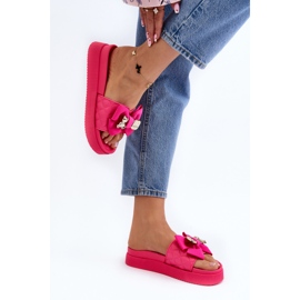 Chanclas de Mujer con Lazo y Osito Fucsia Katterina rosado 6