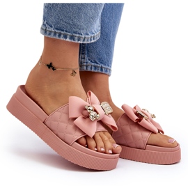 Chanclas de Mujer con Lazo y Osito, Rosa Katterina rosado 10