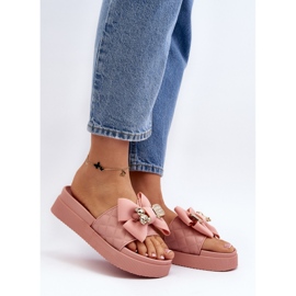 Chanclas de Mujer con Lazo y Osito, Rosa Katterina rosado 3