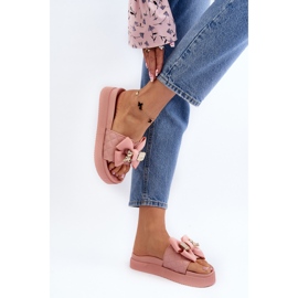 Chanclas de Mujer con Lazo y Osito, Rosa Katterina rosado 5