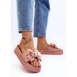 Chanclas de Mujer con Lazo y Osito, Rosa Katterina rosado 6