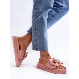 Chanclas de Mujer con Lazo y Osito, Rosa Katterina rosado 7