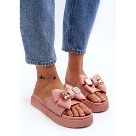 Chanclas de Mujer con Lazo y Osito, Rosa Katterina rosado 8
