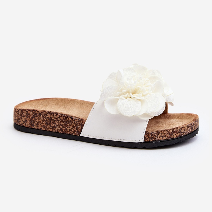 Chanclas de flores blancas para mujer de Lulania blanco 1