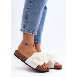 Chanclas de flores blancas para mujer de Lulania blanco 2