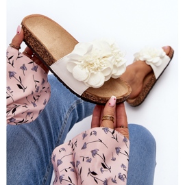 Chanclas de flores blancas para mujer de Lulania blanco 8