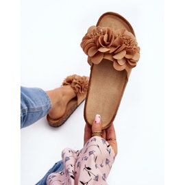 Chanclas de mujer con flores, Marrón Lulania 1 Chanclas de mujer con flores, Marrón Lulania 1