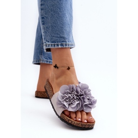Chanclas de mujer con flores, Gris Lulania 7