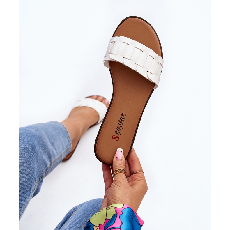 Chanclas Planas Clásicas Mujer Blanco Namrita 1