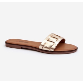Chanclas planas Namrita doradas clásicas para mujer dorado 1 Chanclas planas Namrita doradas clásicas para mujer dorado 1