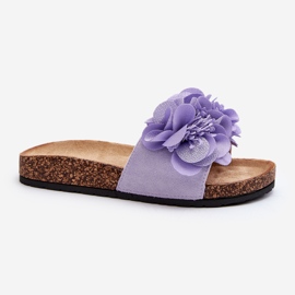 Chanclas de mujer con flores, violeta Lulania 2 Chanclas de mujer con flores, violeta Lulania 2