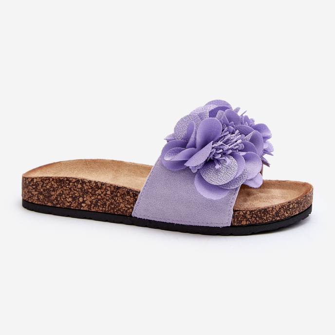 Chanclas de mujer con flores, violeta Lulania 2