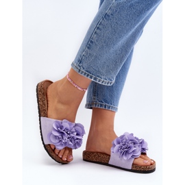 Chanclas de mujer con flores, violeta Lulania 4
