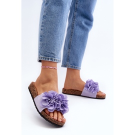 Chanclas de mujer con flores, violeta Lulania 5