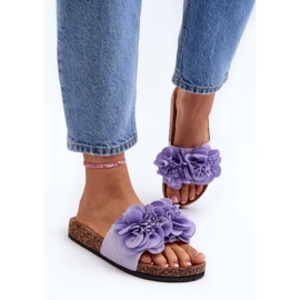 Chanclas de mujer con flores, violeta Lulania 6