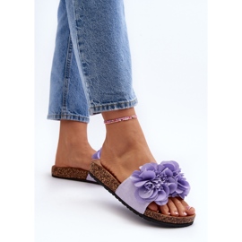 Chanclas de mujer con flores, violeta Lulania 7
