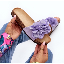 Chanclas de mujer con flores, violeta Lulania 9
