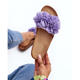 Chanclas de mujer con flores, violeta Lulania púrpura 1